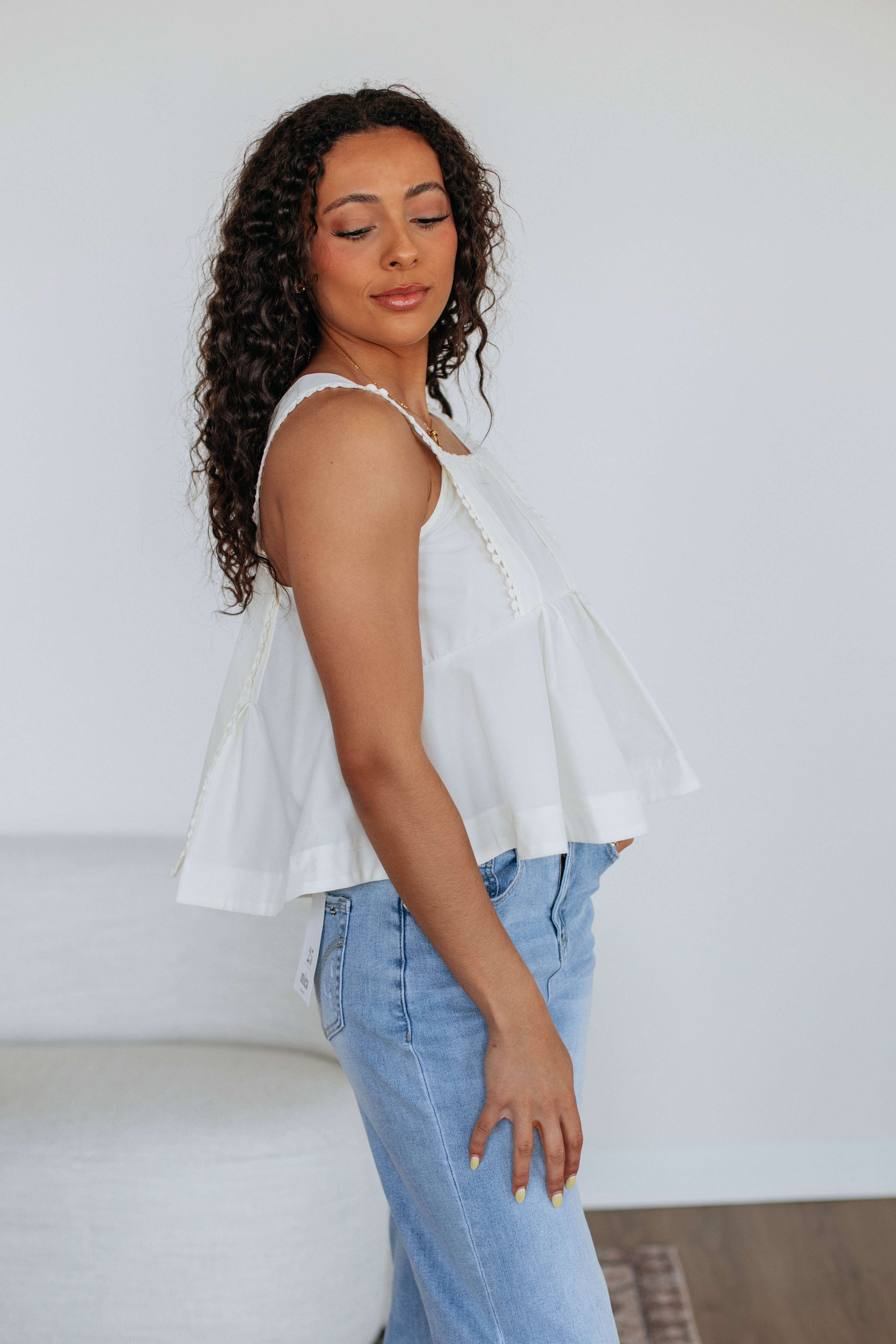 Janine Babydoll Tank Top - Ivory Lace Women's Sleepwear & Loungewear for Comfortable Nights & Relaxing at Home