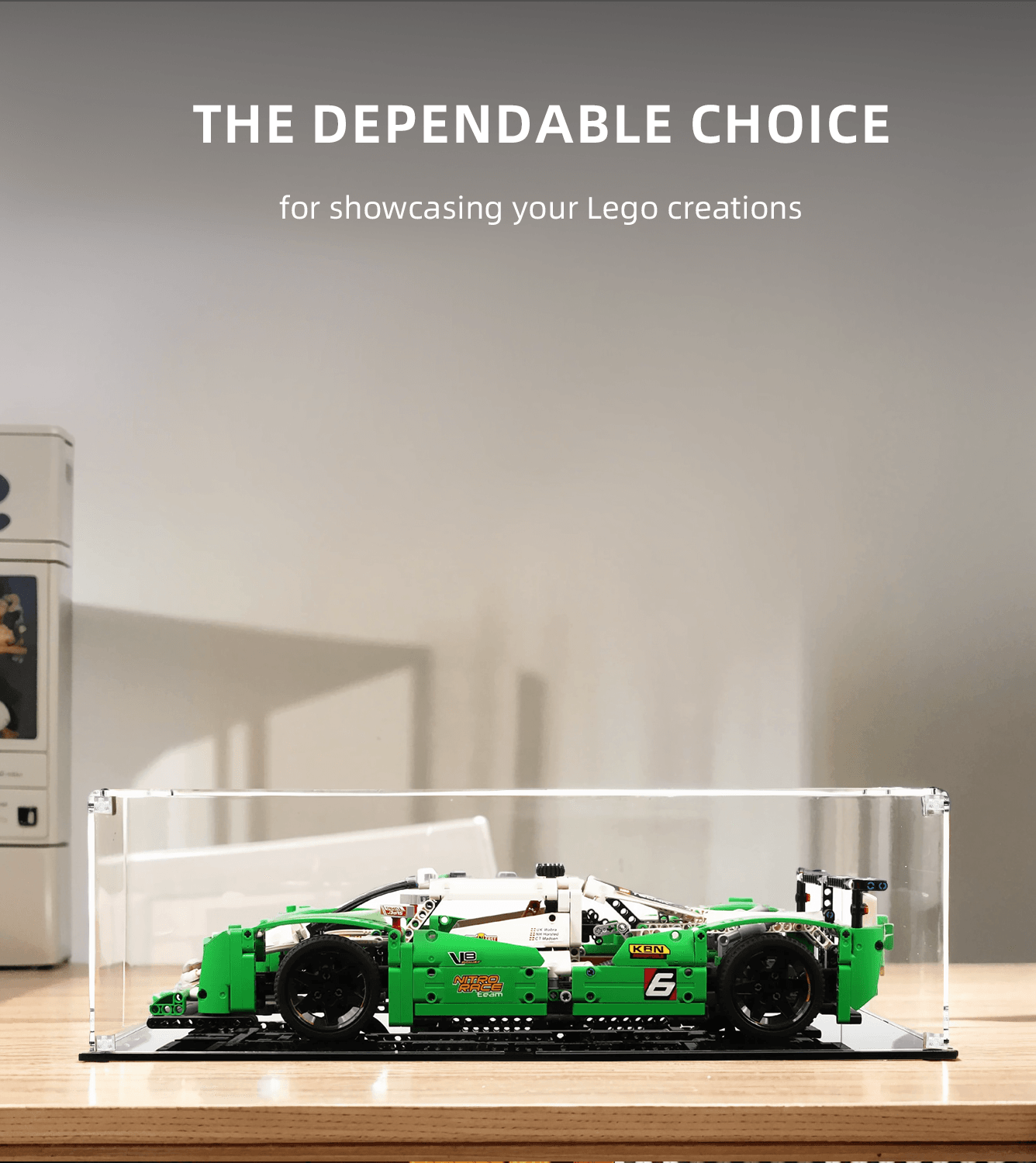 LEGO 42039 24 Hours Race Car Display Case - Clear Acrylic Showcase for LEGO Technic Model - Perfect for Home Decor, Office Display & Collector's Showcase
