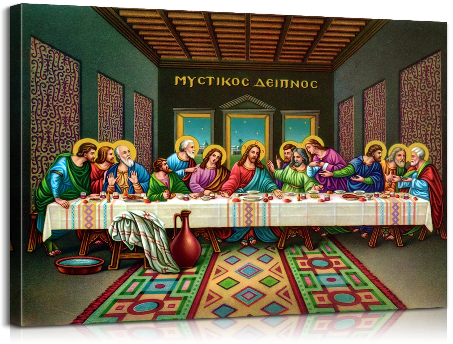 Leonardo Da Vinci The Last Supper Wall Art - Religious Jesus Christ Painting for Home Decor (28x40 Inches) | Perfect for Dining Room, Church & Christian Gift Giving