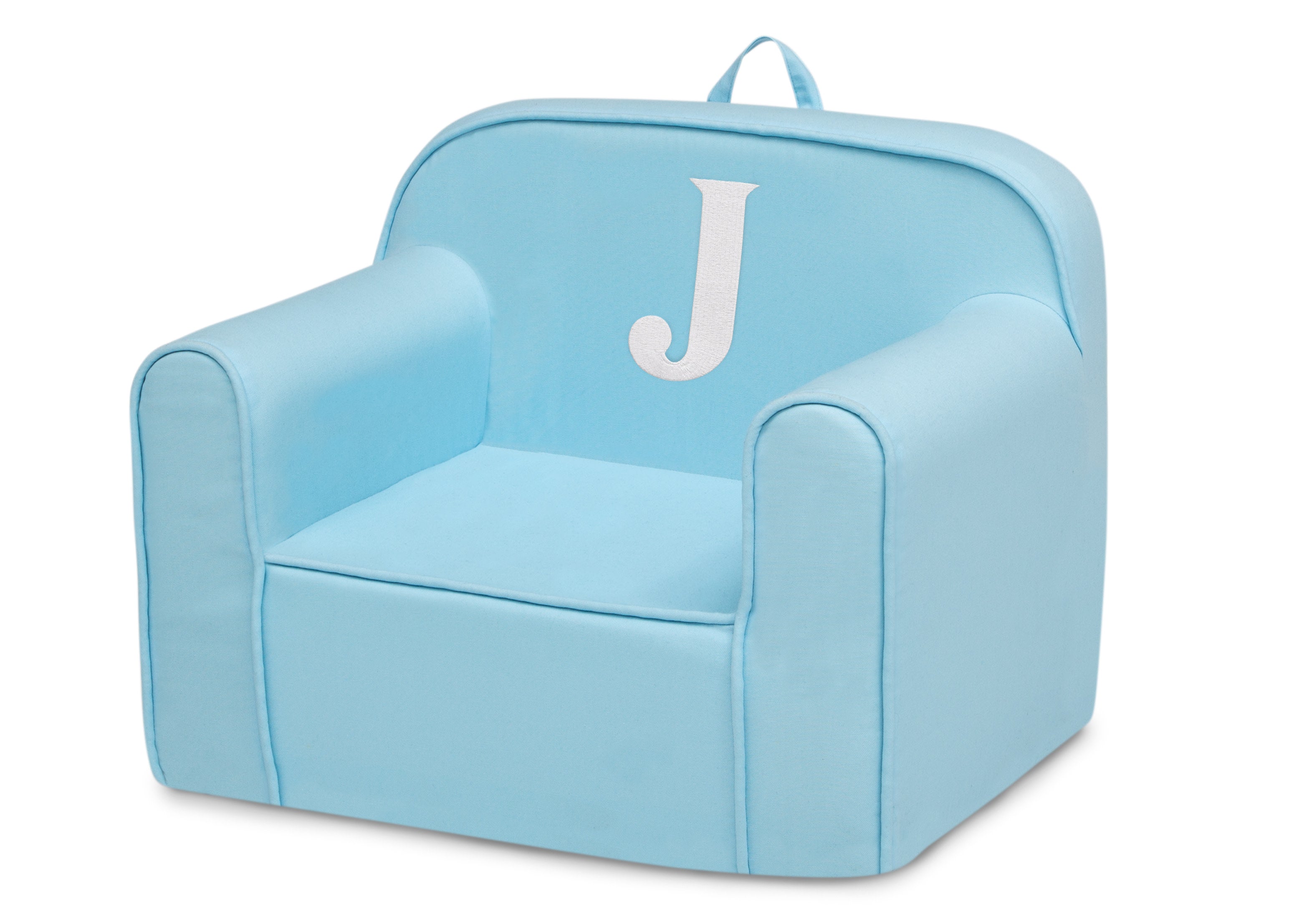 Personalized Monogram Light Blue Cozee Chair - Custom Plush Recliner for Living Room, Nursery & Office - Cozy Reading & Relaxation Seat