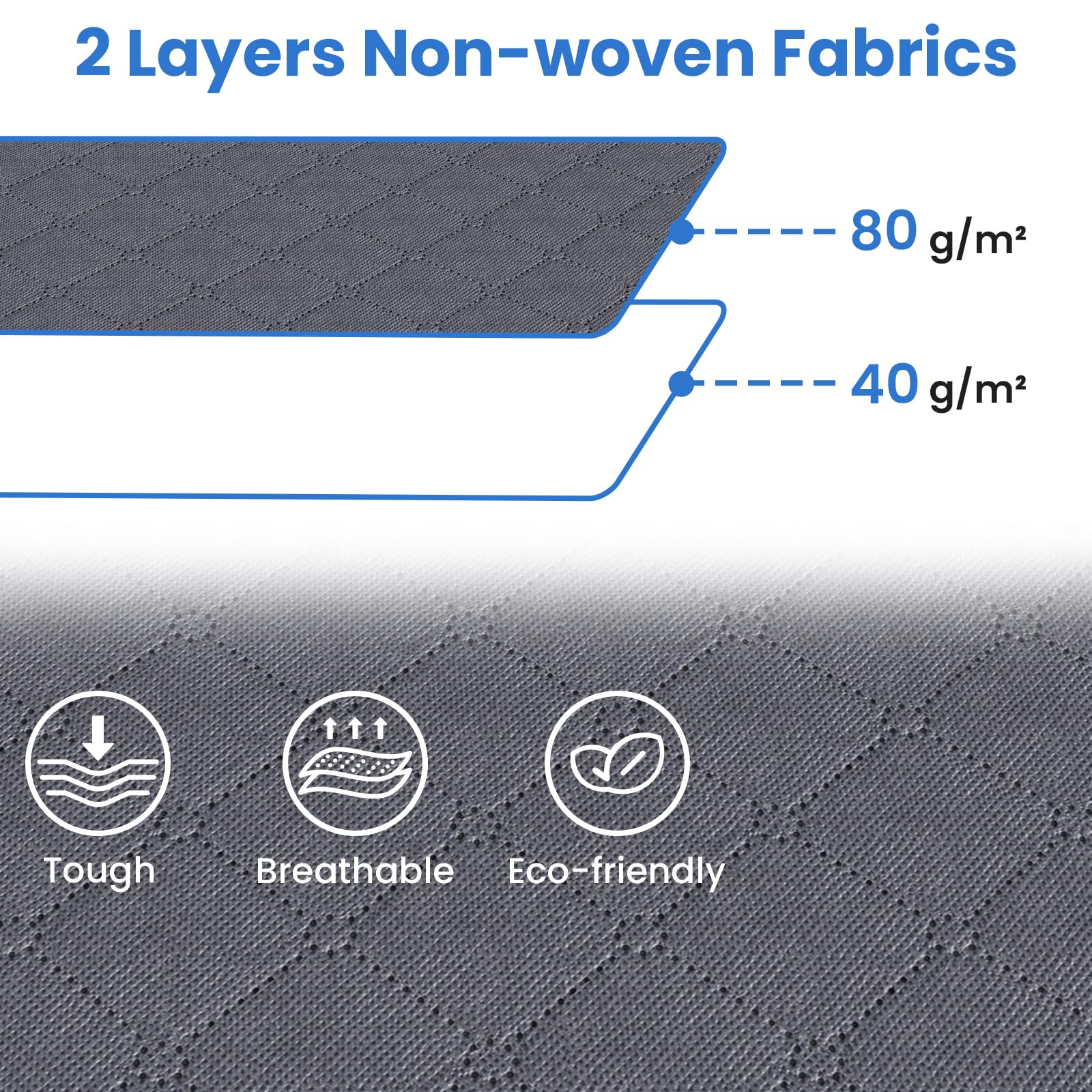 8-Pack Foldable Thick Fabric Storage Bags for Clothes, Blankets & Comforters - Heavy Duty Organizing Containers with Handles for Bedroom & Closet (Grey) - Perfect for Seasonal Storage, Travel & Home Organization