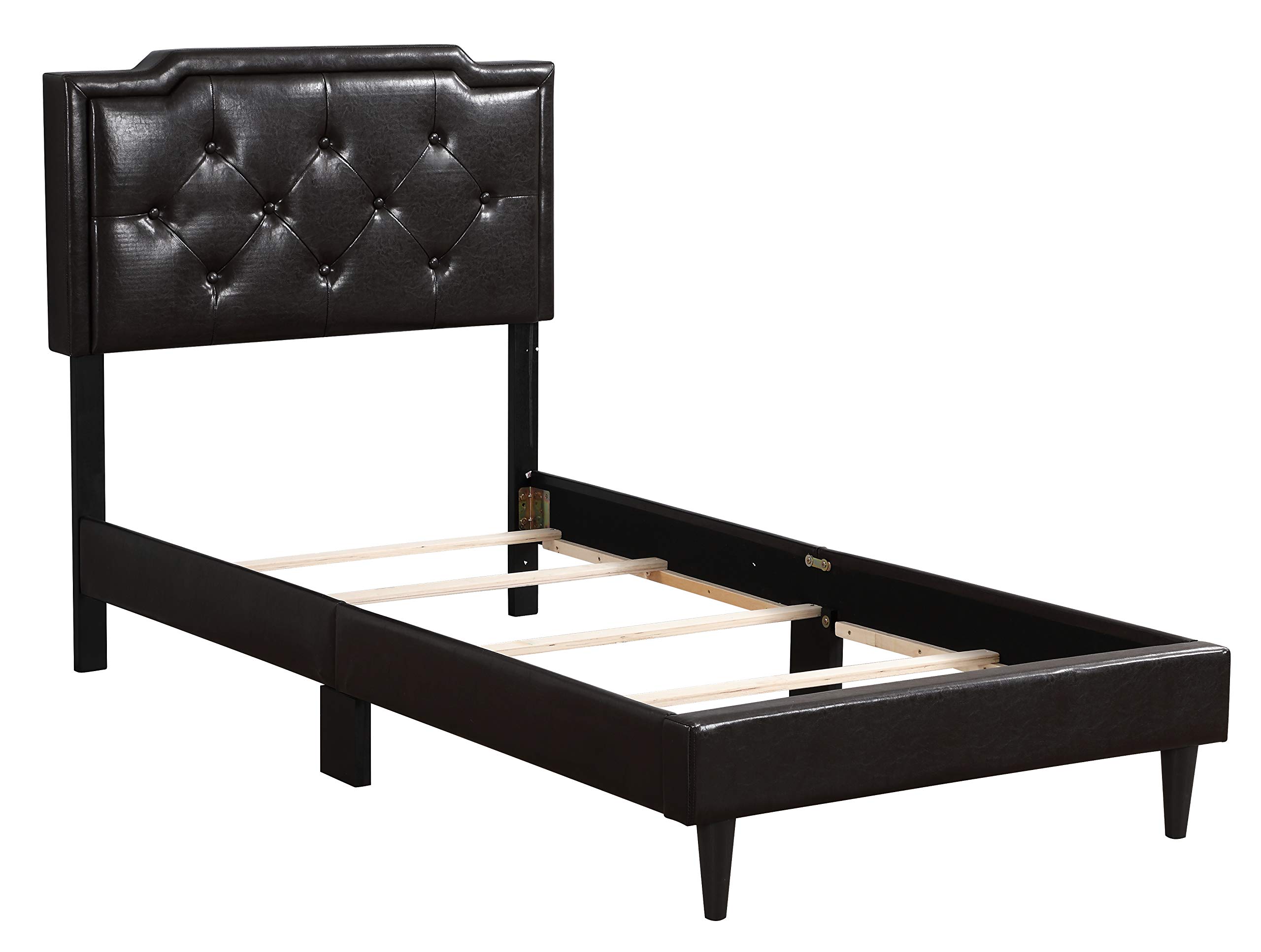 Glory Furniture 1116-TB-UP Twin Size Bed Frame with Storage, Cappuccino Finish - All in One Box - Perfect for Small Spaces, Dorms & Guest Rooms
