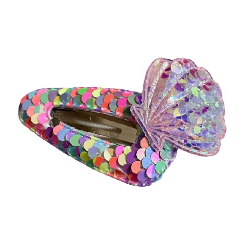 Sparkly Hair Clips for Girls - 6 Pack Sequin & Seashell Hairpins - Cute Hair Accessories for School, Parties & Everyday Styling