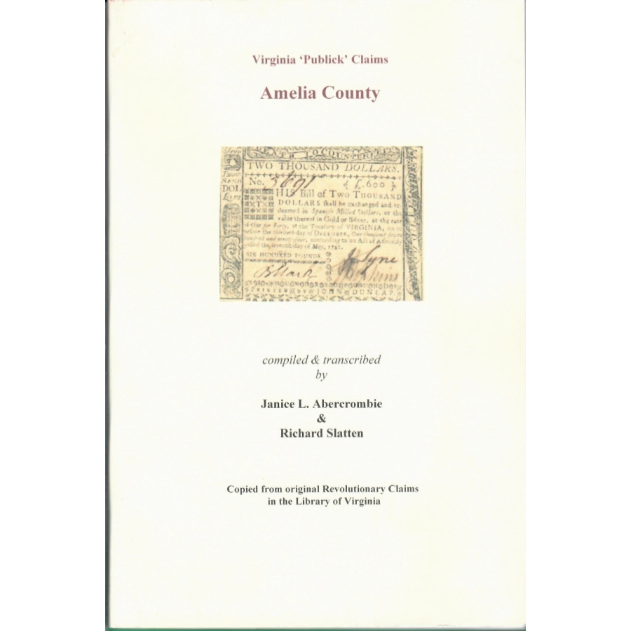 Amelia County Virginia Revolutionary War Publick Claims Records - Genealogy Research & Historical Documents for Ancestry & Family History