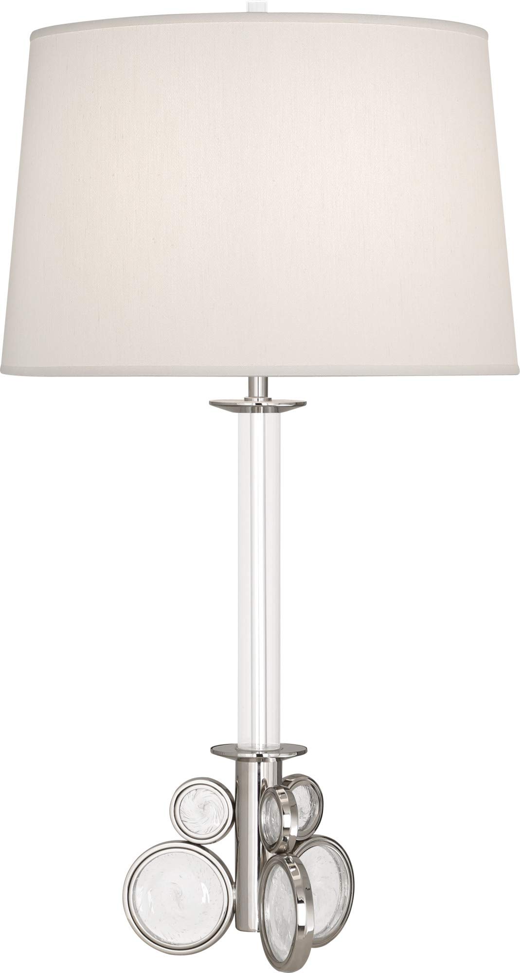 Atticus Polished Nickel Table Lamp with Swirled Bubble Glass Shade - Elegant Home Decor for Living Room, Bedroom, or Office Lighting