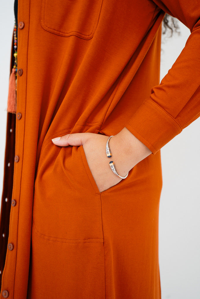 Premium Lois Duster Coat in Elegant Copper & Bamboo Colors - Stylish Outerwear for Women | Perfect for Fall Fashion, Office Wear & Casual Outings
