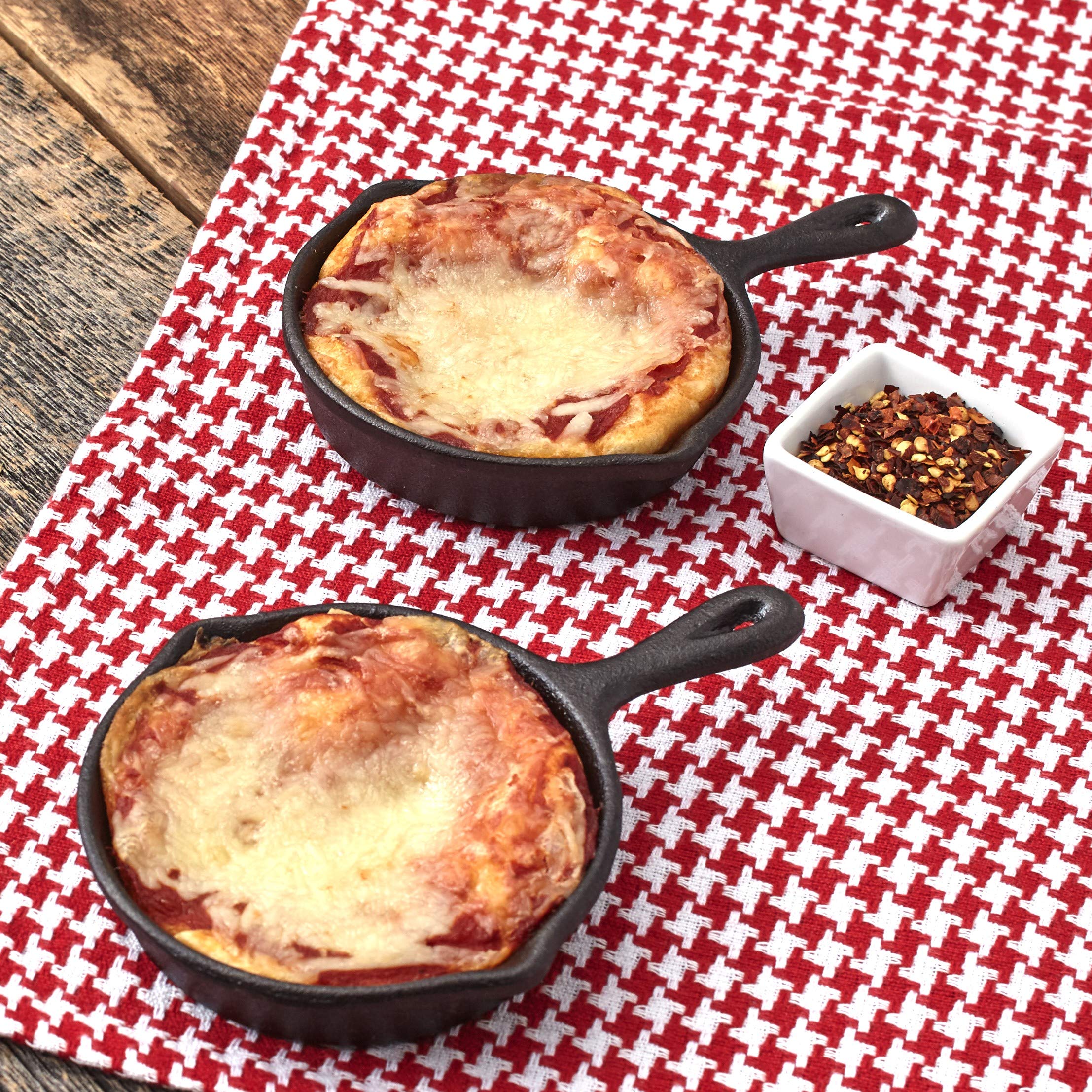 Mini Cast Iron Skillets Set of 2 - Perfect for Single Serving Meals, Desserts & Baking - Ideal for Camping, Breakfast Eggs & Personal Dessert Presentation
