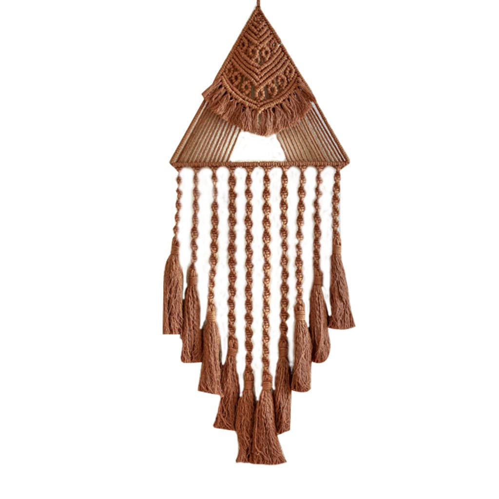 Bohemian Dream Catcher Wall Hanging - Handmade Macrame Woven Tapestry for Bedroom Decor, Boho Home Decor, Wedding Ornament Gift (Brown) - Perfect for Nursery, Living Room & Meditation Spaces
