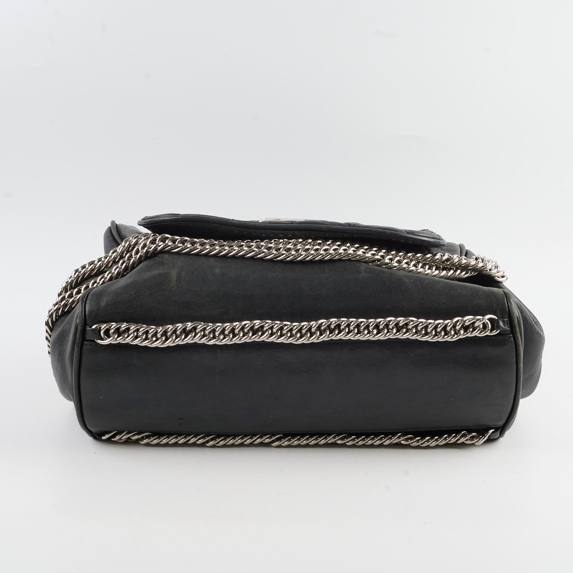 Authentic Chanel CC Lambskin Accordion Flap Bag Black 12 Series - Luxury Crossbody Purse for Women, Perfect for Date Night & Evening Events