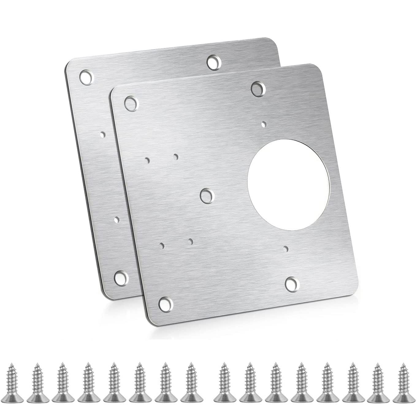 Stainless Steel Cabinet Hinges Repair Plate Kit - 2PCs Hinge Repair Brackets with Screws for Kitchen Cupboard Door, Wooden Cabinet & Furniture Fixing - Perfect for DIY Home Improvement and Cabinet Maintenance