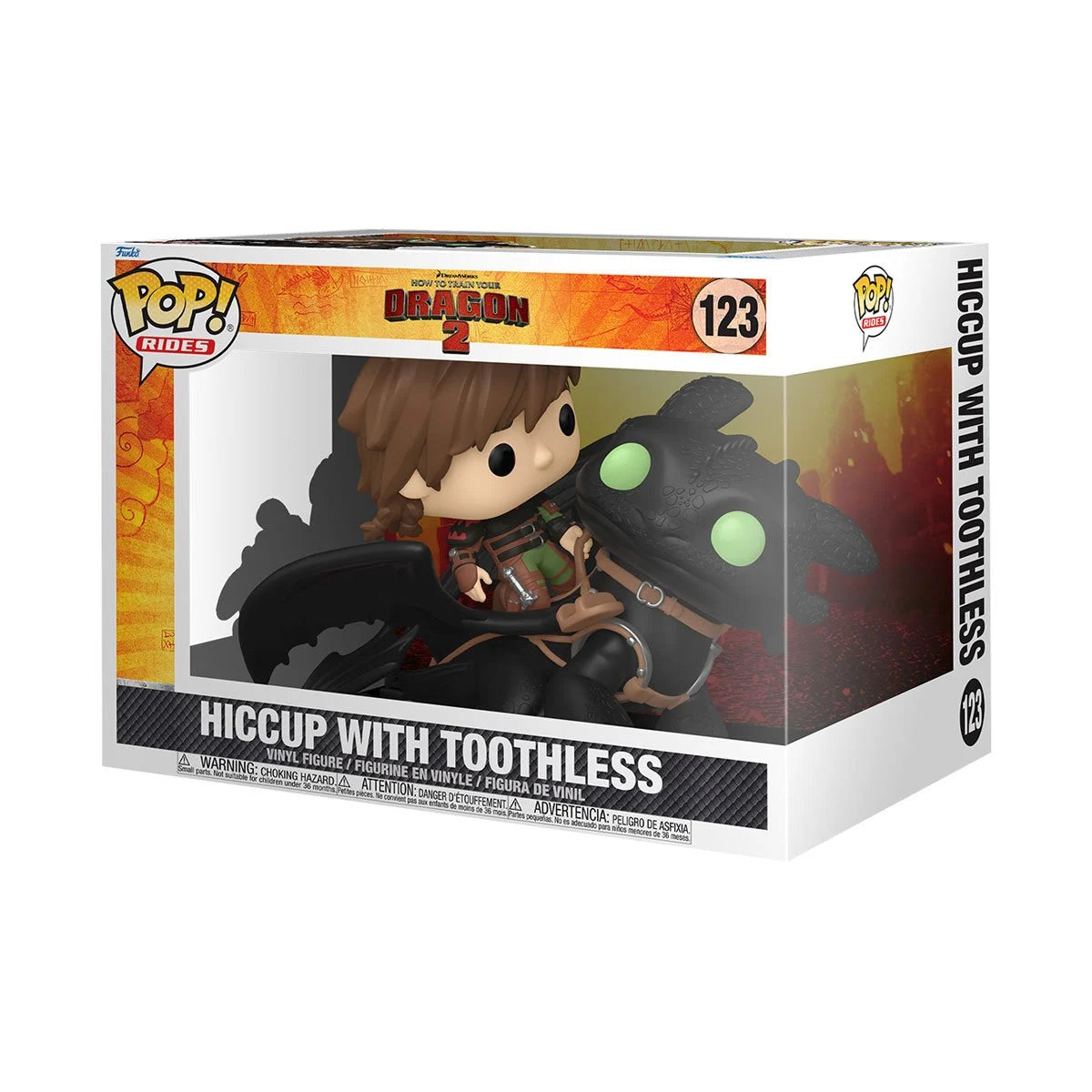 How to Train Your Dragon 2 Hiccup with Toothless Deluxe Funko Pop! Ride #123 - Collectible Vinyl Figure for Movie Fans & Gift Idea