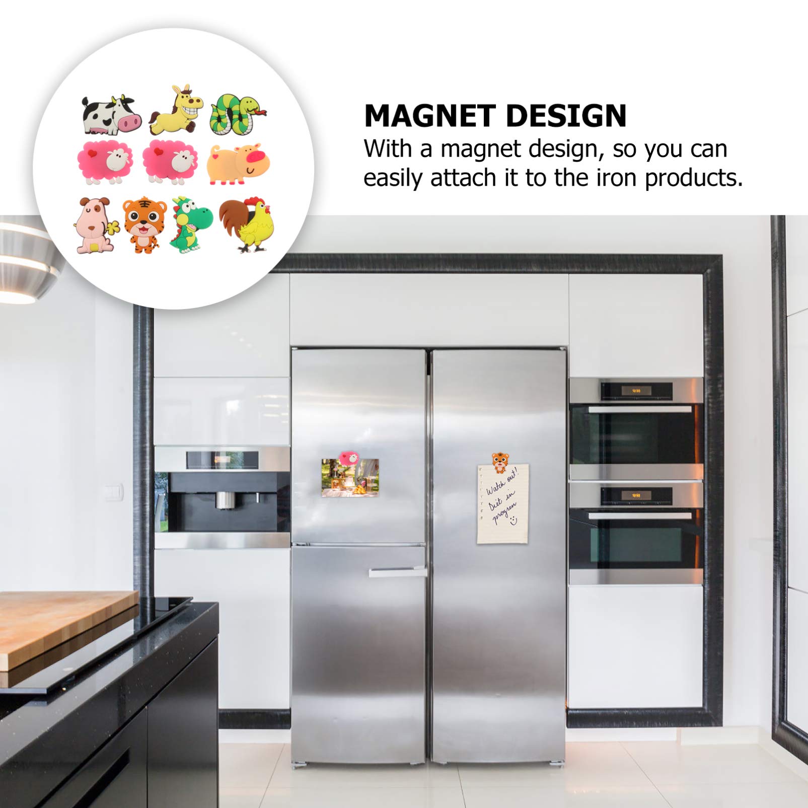 Uonlytech 10-Pack Whiteboard Fridge Magnets - Reusable Dry Erase Stickers for Refrigerator, Office, Home & School - Perfect for Notes, Reminders & Shopping Lists