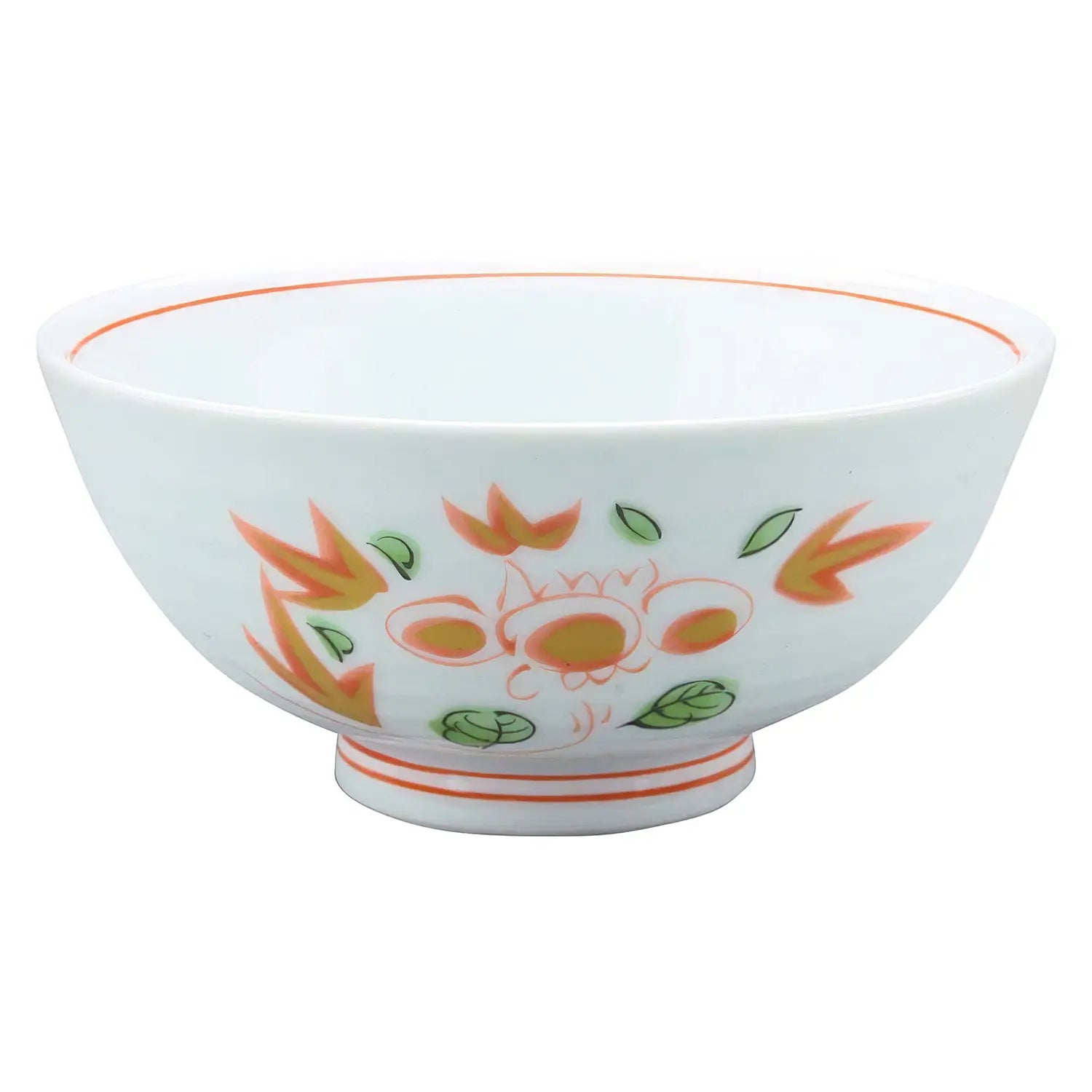 Premium EBM Porcelain Tempered Rice Bowl Set - 11.5cm Japanese-Style Hanae Design - Durable & Microwave Safe for Sushi, Ramen, Asian Cuisine & Everyday Dining