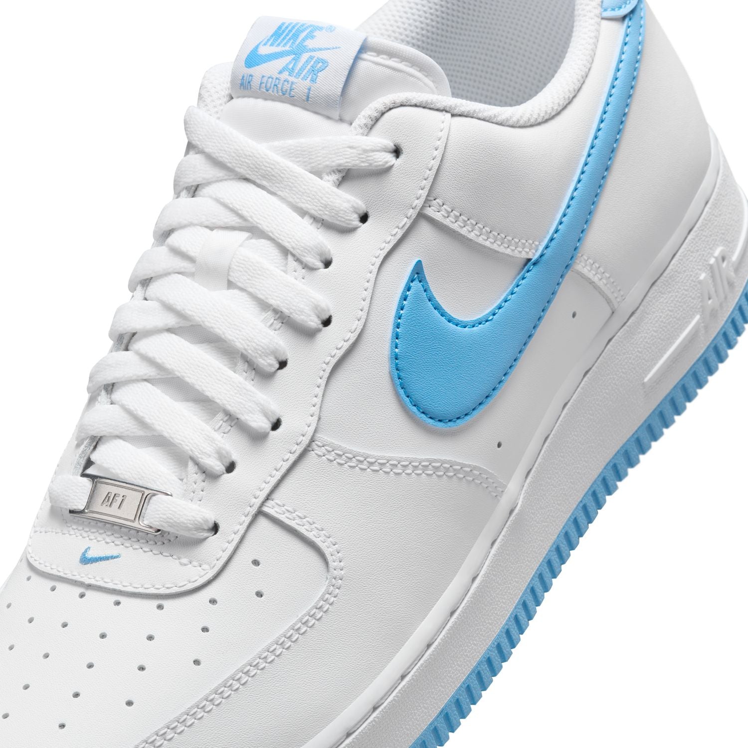 Nike Air Force 1 '07 White University Blue Sneakers - Men's/Women's Basketball Shoes for Casual Wear & Street Style