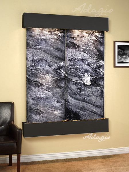 Adagio Majestic River Square Blackened Copper Black Marble Bathroom Sink - MRS1507 | Modern Vanity Basin for Bathroom & Powder Room | Perfect for Contemporary Home Decor