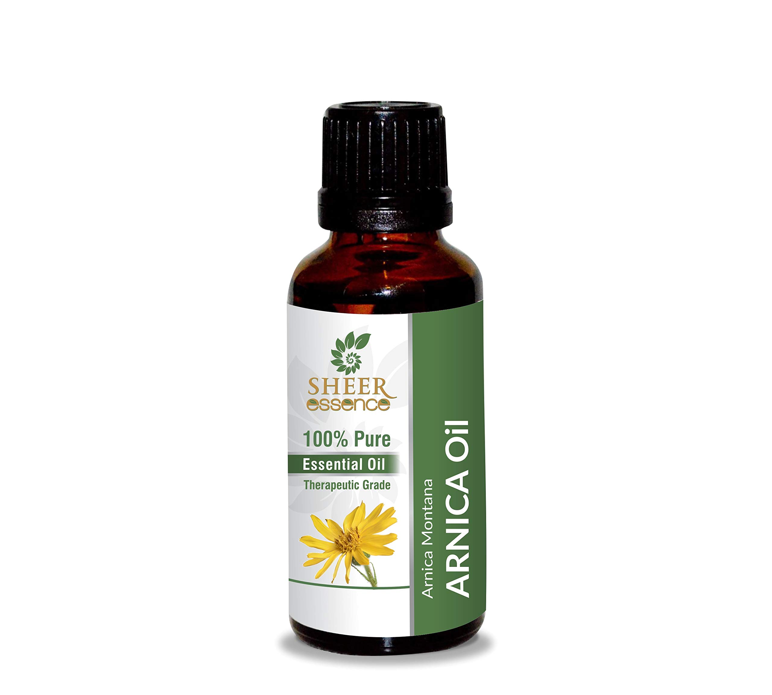 100% Pure Arnica Essential Oil (Arnica Montana) - 33.8oz Therapeutic Grade Undiluted Oil in Aluminum Bottle - For Skin Care, Hair Growth & Aromatherapy - Perfect for Massage, Pain Relief & Relaxation - Free DHL Express Shipping
