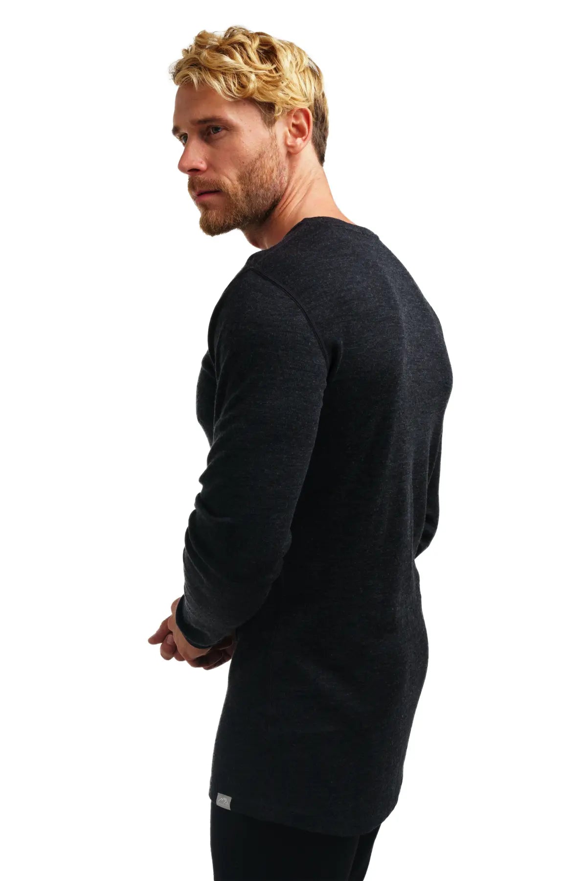 Premium Men's Merino Wool Long Sleeve Base Layer Shirt - 250 GSM, Charcoal Gray - Ideal for Hiking, Skiing & Winter Outdoor Activities