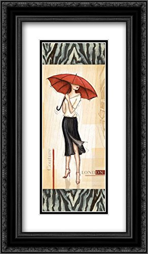 Laliberte Andrea 11x18 Black Ornate Framed Double Matted Museum Art Print - London Fashion Wall Decor for Living Room, Bedroom & Office