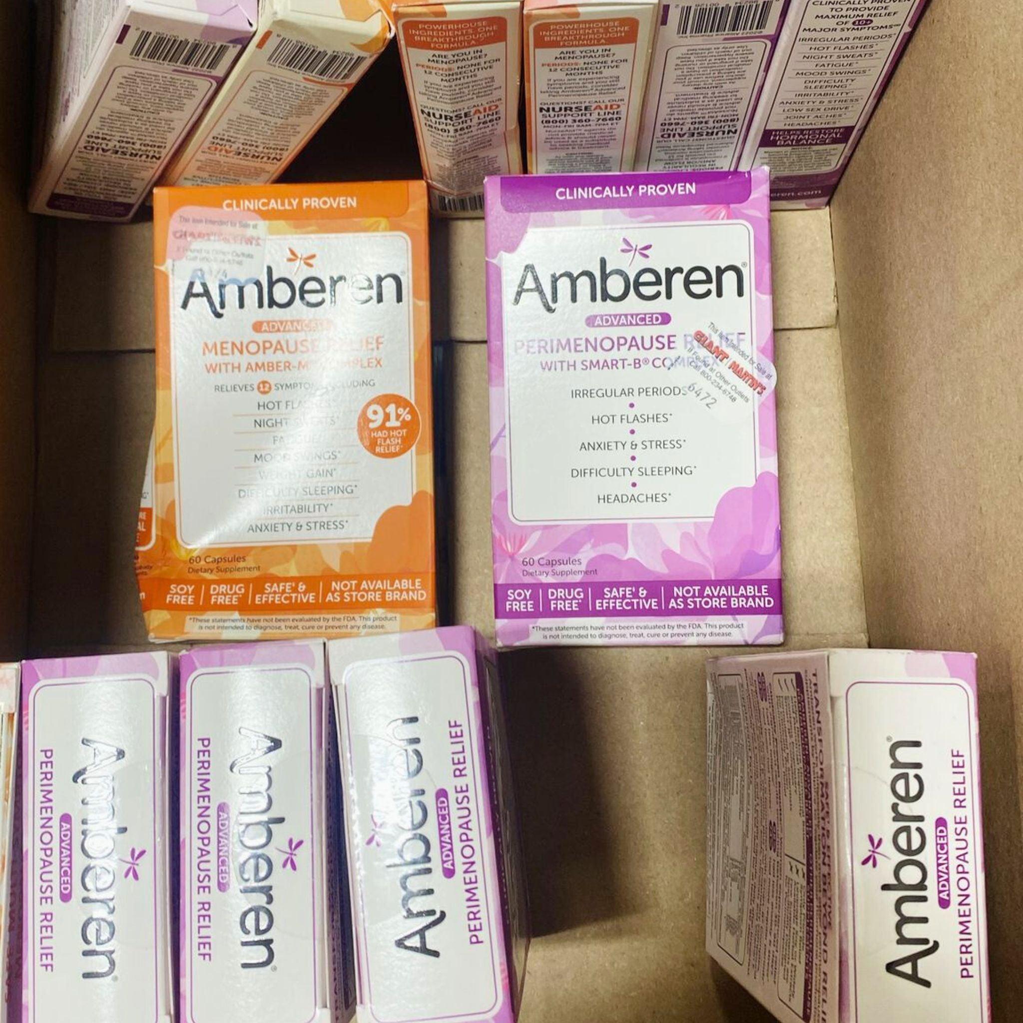 Amberen Menopause Relief Capsules - 14 Count | Hormone Balance Supplement for Women | Hot Flash & Night Sweat Relief | Perfect for Daily Use at Home or Work