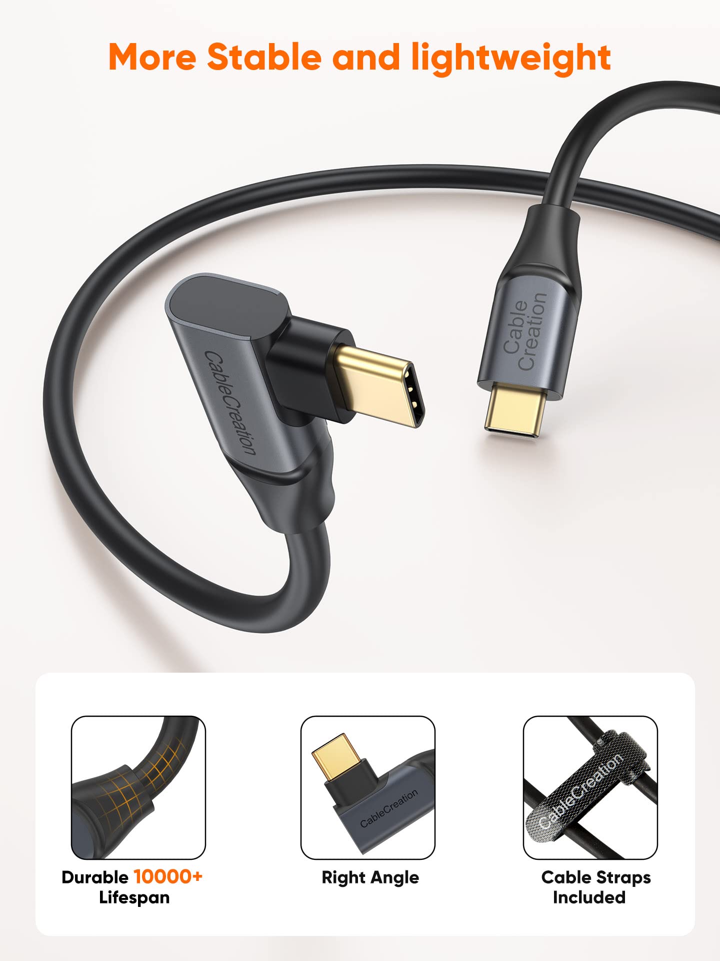 CableCreation 16FT USB C to C VR Link Cable - 5Gbps High-Speed for Meta Quest Pro/Quest 2/Pico 4 & VR Headsets - 5M PC Gaming Accessories for Immersive VR Gaming & PC Connectivity