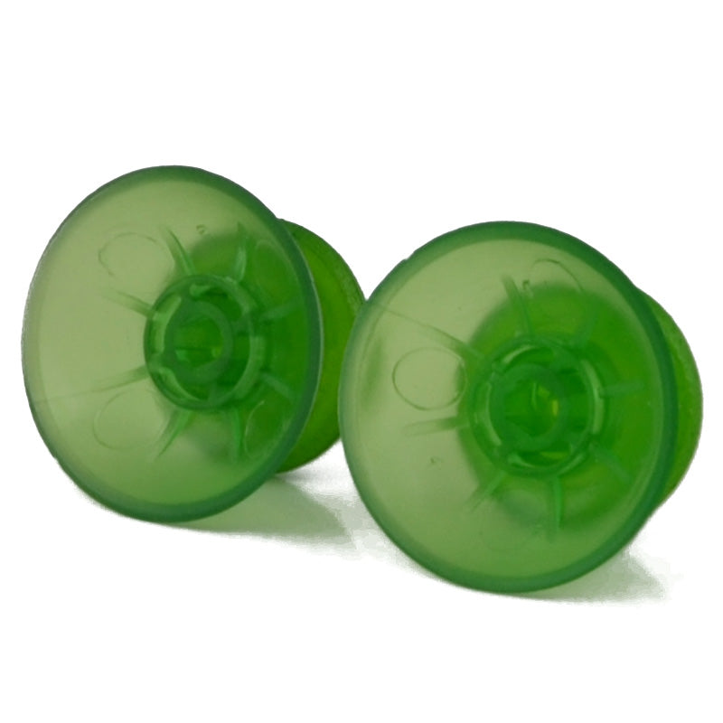 eXtremeRate Clear Green Custom Thumbsticks Analog Stick Replacement for PS4 Controller - Enhanced Grip for Gaming, Perfect for FPS & Action Games (Model P4J0113Q)