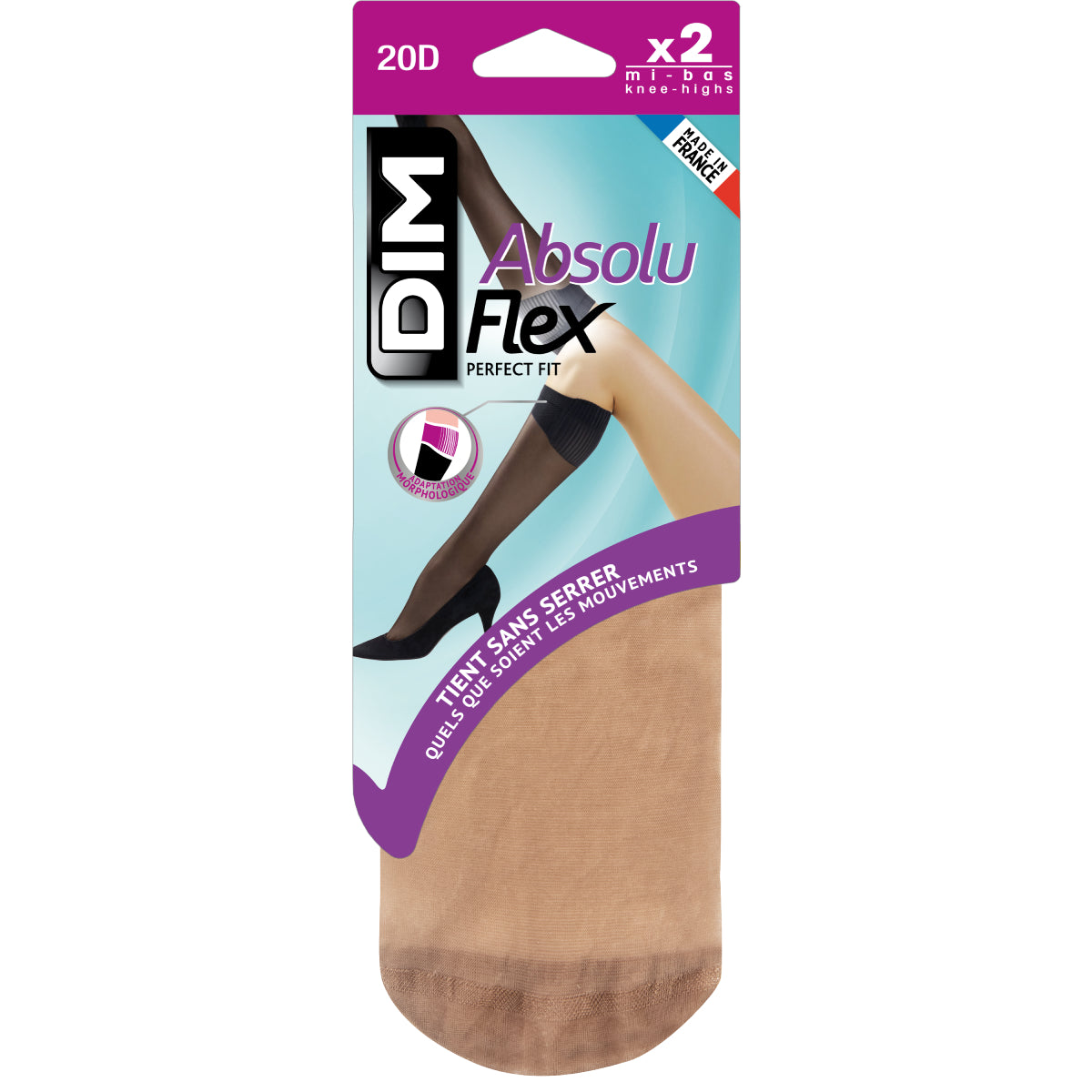 2 Pack Caramel AbsoluteFlex 20D Transparent Tights - Ultra Sheer & Comfortable for Everyday Wear, Office, or Special Occasions