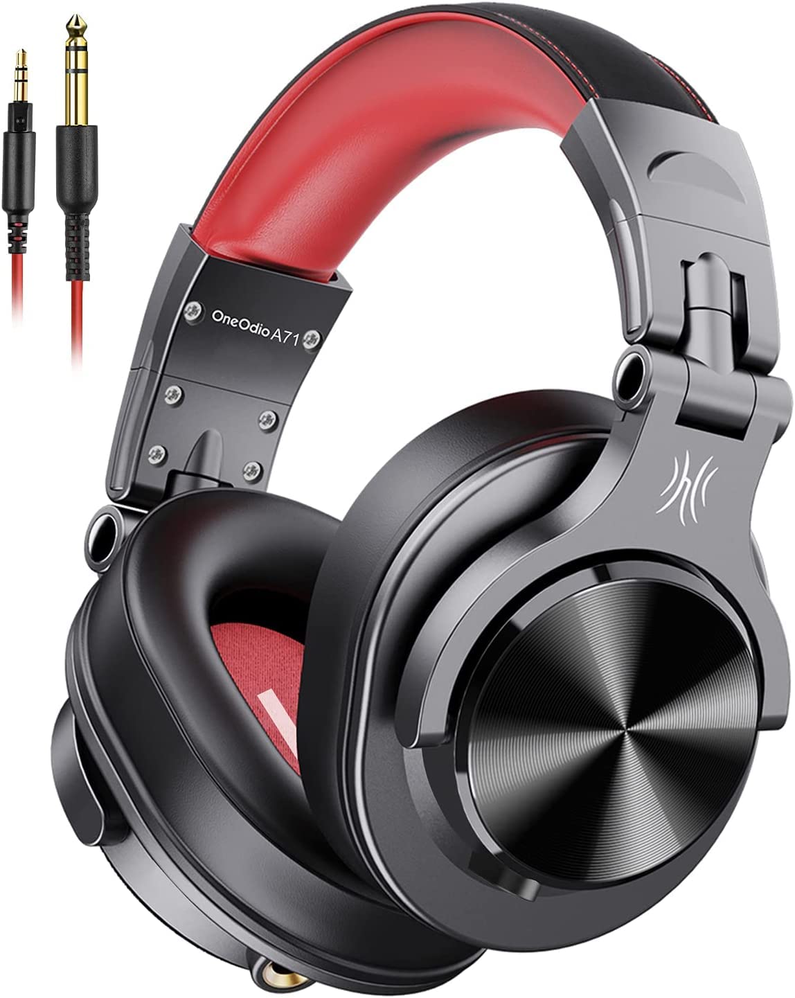 OneOdio Professional DJ Headphones - Studio Monitor Headphones with Stereo Bass Sound, Foldable Over-Ear Wired Headset with Mic for Mixing, Recording, Electric Drums, Keyboard & Guitar Amplifier - Perfect for Music Production, Podcasting & Gaming