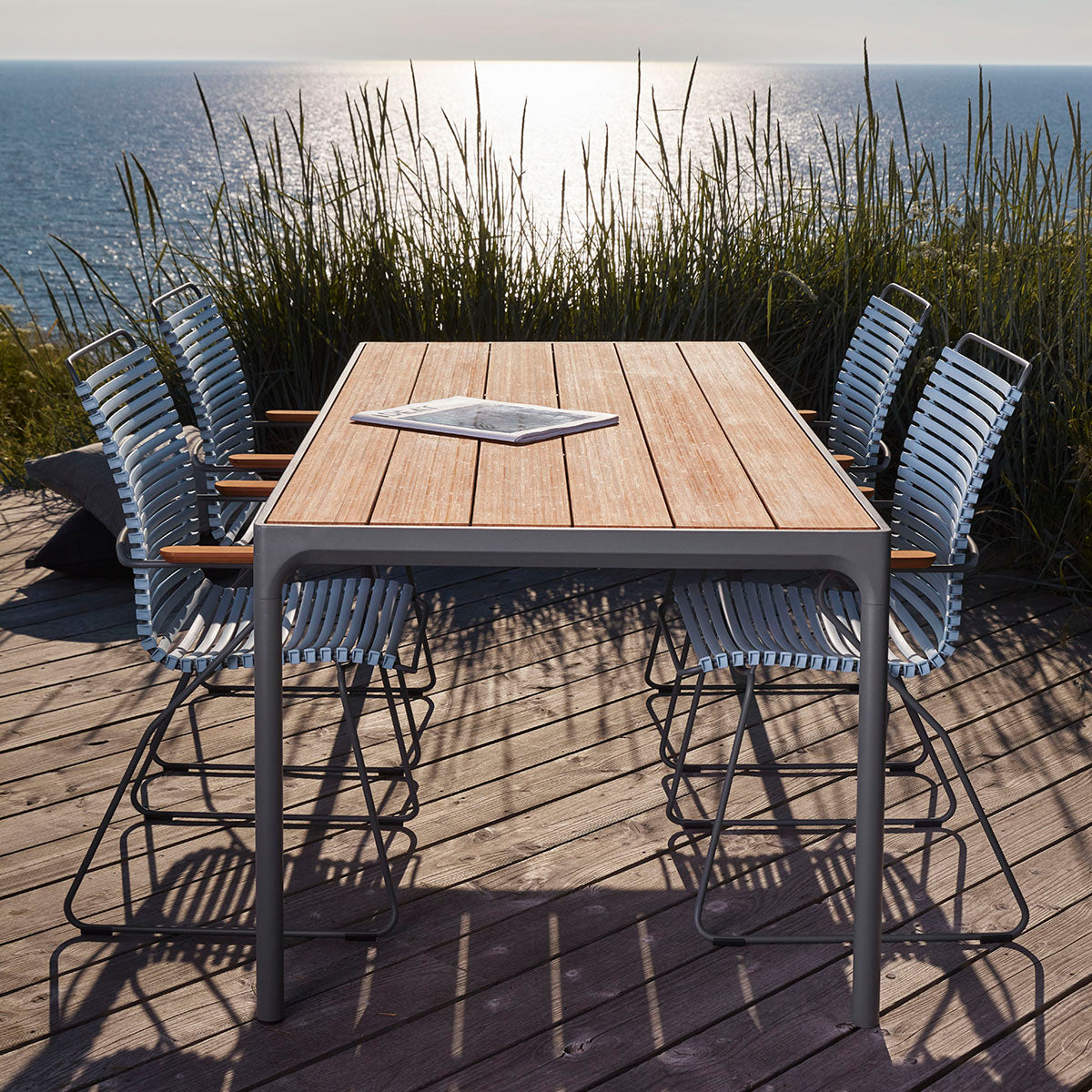 4-Piece Rectangular Outdoor Dining Table Set - Durable Weather-Resistant Patio Furniture for Garden, Backyard, and Poolside Gatherings