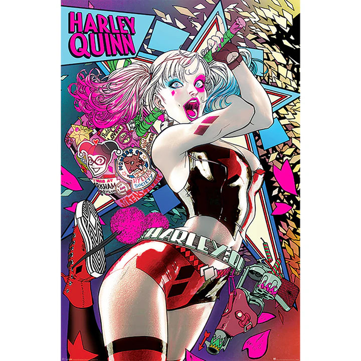 Batman Harley Quinn Neon Maxi Poster - Premium DC Comics Wall Art for Home, Office & Gaming Room Decor