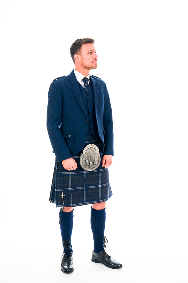Premium Grey Galloway Tartan Kilt for Men & Boys | Traditional Scottish Highland Wear for Weddings, Events & Cultural Celebrations