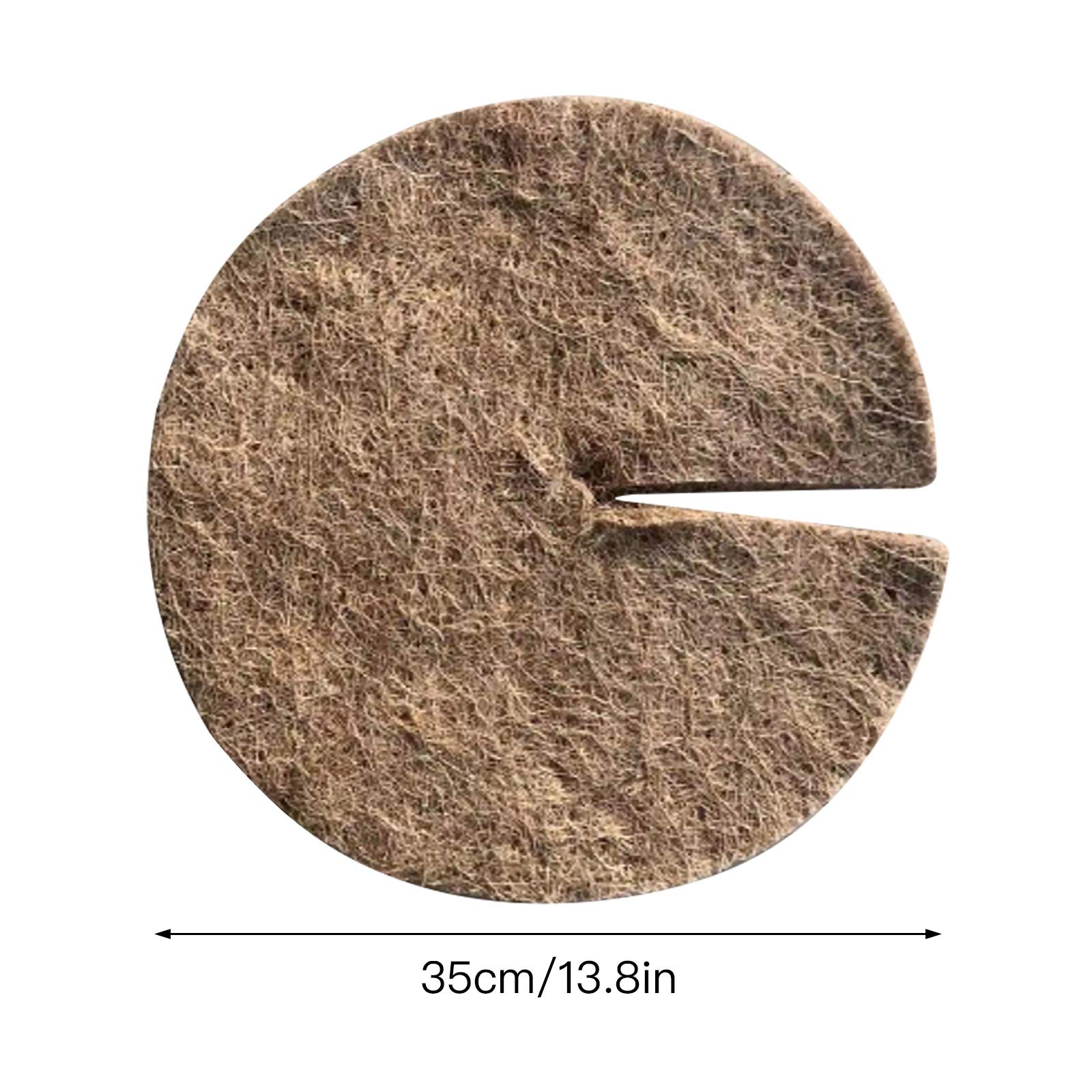 4 Pack Natural Coconut Fiber Mulch Rings - Round Coco Coir Tree Protector Mats for Garden Planters | Weed Control & Root Protection Discs | Indoor/Outdoor Use for Flower Pots, Trees & Landscaping