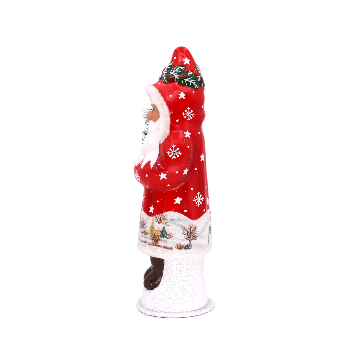 Santa Claus in Red & White Winter Coat - Festive Christmas Costume for Holiday Parties & Decorations