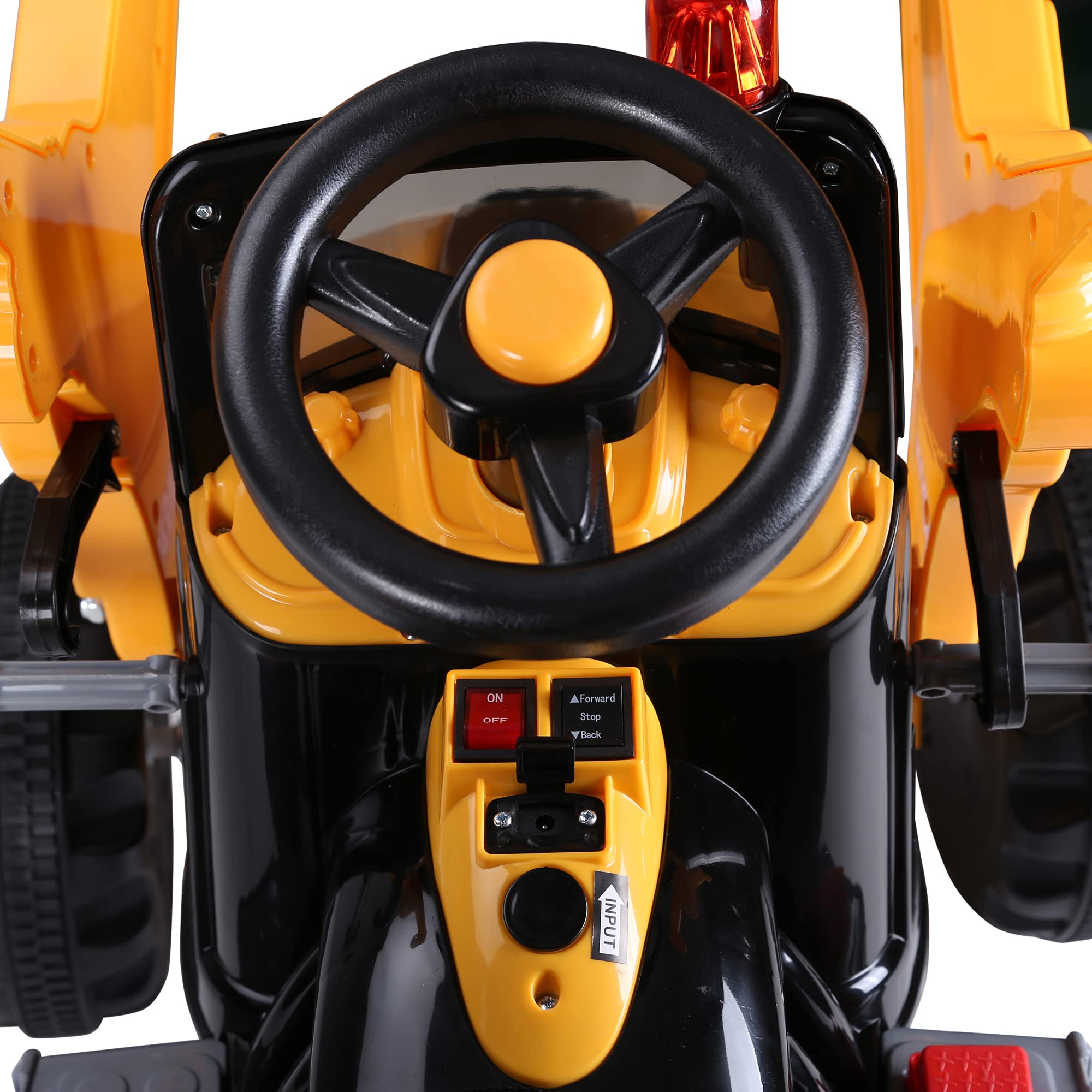 **Aosom 6V Electric Kids Ride-On Toy Digger - Construction Excavator Tractor Vehicle with Forward & Backward Motion - Perfect for Outdoor Play & Pretend Construction Fun**
