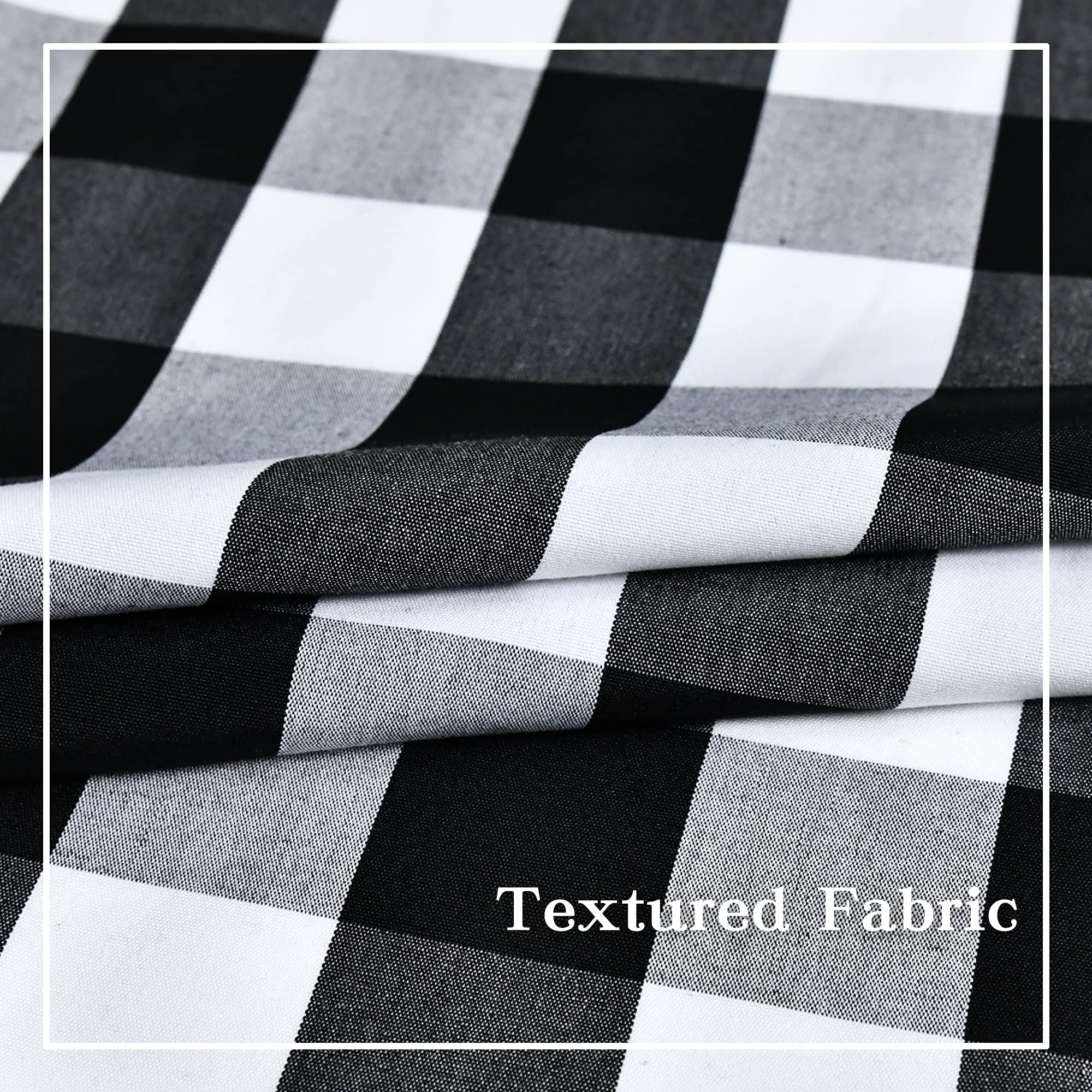 Black and White Buffalo Plaid Thermal Insulated Curtains - 52 x 108 Inches, 2 Panels - Energy Efficient Grommet Window Drapes for Bedroom, Living Room & Farmhouse Decor - Perfect for Winter Insulation & Rustic Home Styling