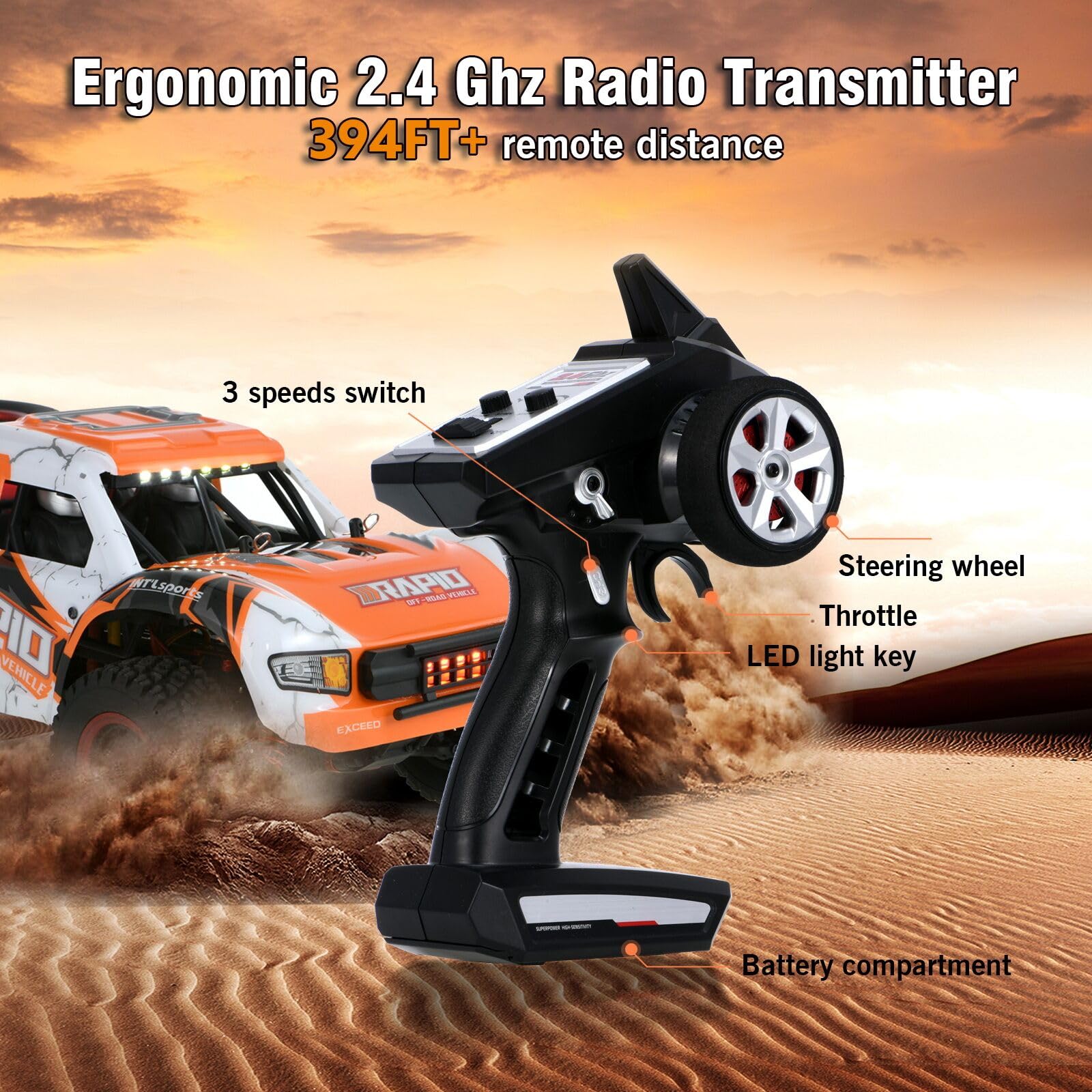 GoolRC 1:14 Scale Brushless RC Trucks - 70 KMH High Speed 4WD Ready-to-Run Off-Road Remote Control Car - 2024 Upgraded Electric All Terrain Vehicle with 2 Batteries - Perfect for Boys, Adults & RC Enthusiasts - Great for Off-Road Racing, Backyard Adventures & Outdoor Play