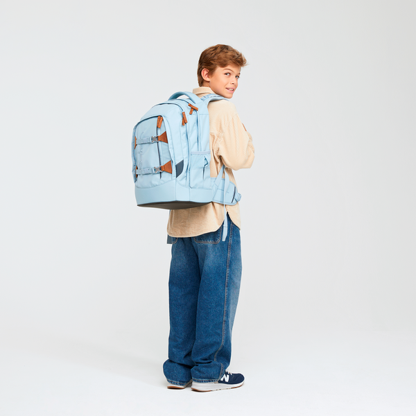 Satch Pack Nordic Ice Blue Backpack - Waterproof Travel Laptop Bag for Men & Women, Perfect for Hiking, Commuting, and Business Trips