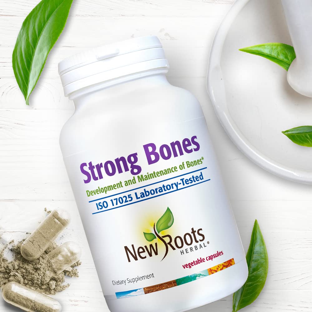 New Roots Strong Bone Supplement with 22-Ingredient Super Blend - Glucosamine, Calcium, Magnesium, Turmeric, Vitamins D3, K2, B1, B12 & Zinc - 360 Vegan Capsules for Joint Health & Bone Support - Ideal for Active Lifestyles & Aging Adults