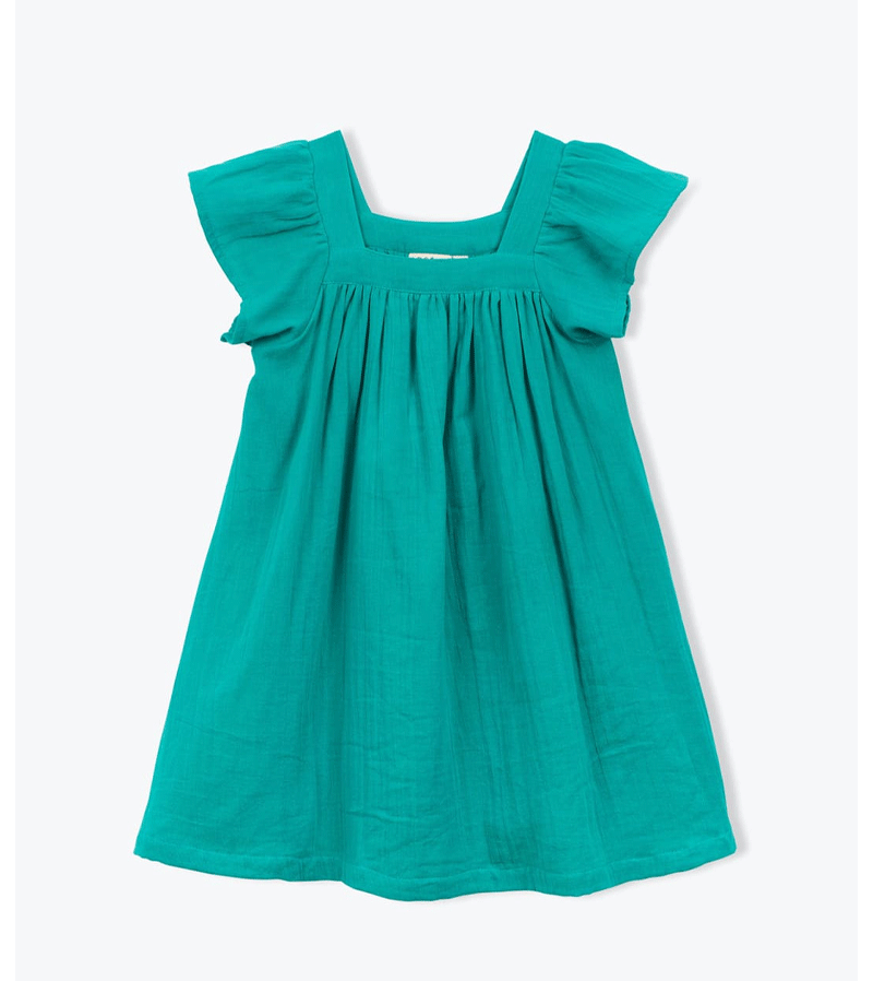 Green Fanelle Voile Dress by Arsene et les Pipelettes - Elegant Summer Maxi Dress for Beach, Wedding & Vacation