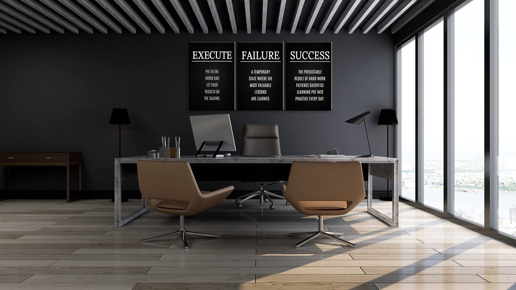 3 Piece Motivational Wall Art Set - Inspirational Quotes Posters for Office & Home Decor (20''Wx28''H) | Perfect for Workspace, Living Room & Bedroom Wall Decoration