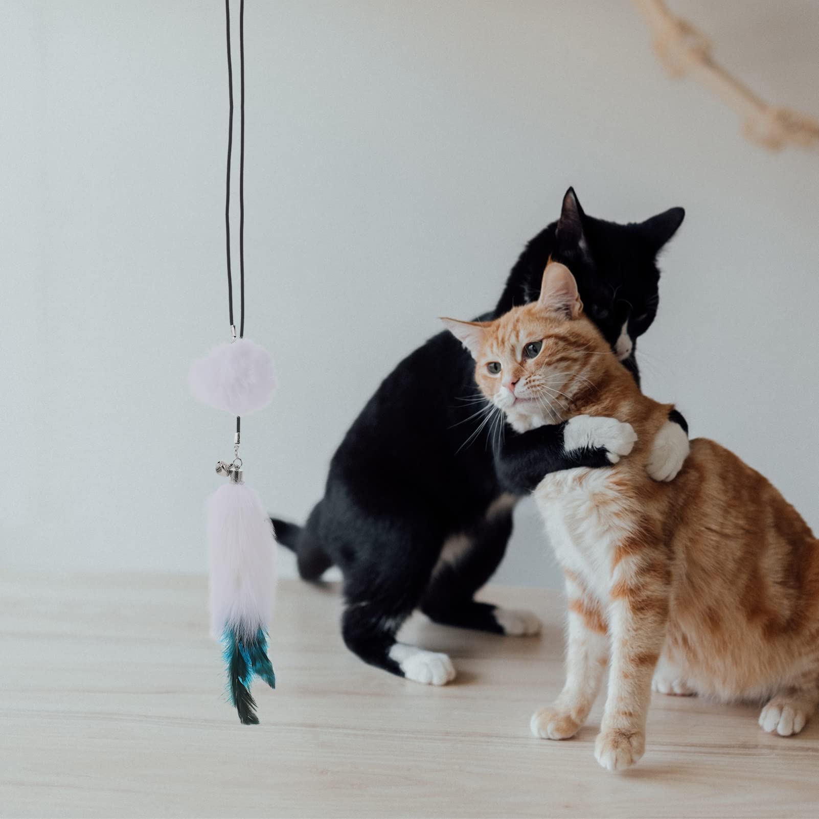 Balacoo Hanging Door Cat Toy Set - Interactive Teaser Stick with Plush Balls for Kittens | Indoor Play, Exercise & Bonding Activity for Cats