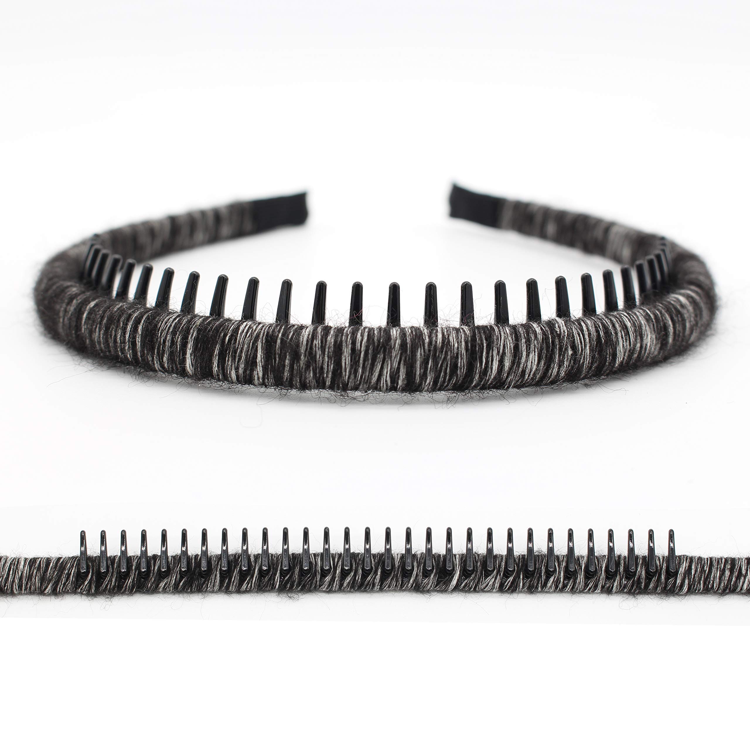 Women's Non-Slip Wool Knit Headband with Resin Teeth - 4 Colors for Styling & Comfort