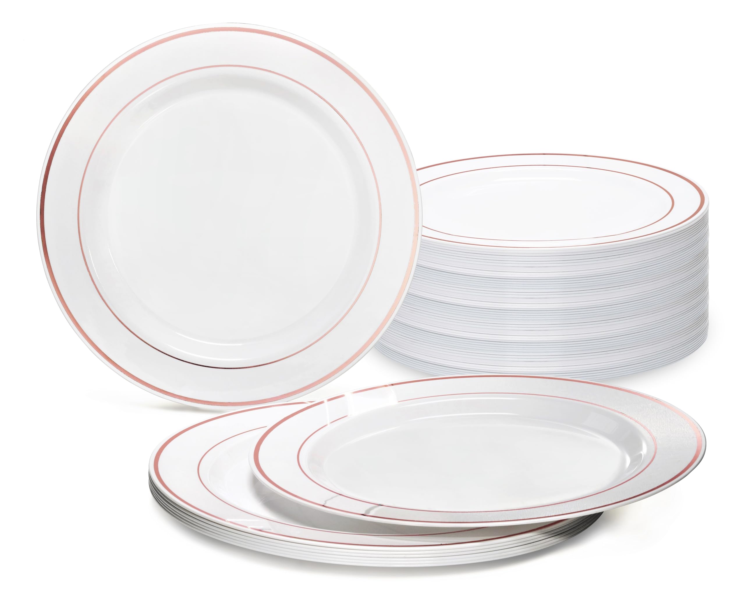 120-Pack Heavyweight Disposable Plastic Plates for Wedding & Party - 7.5