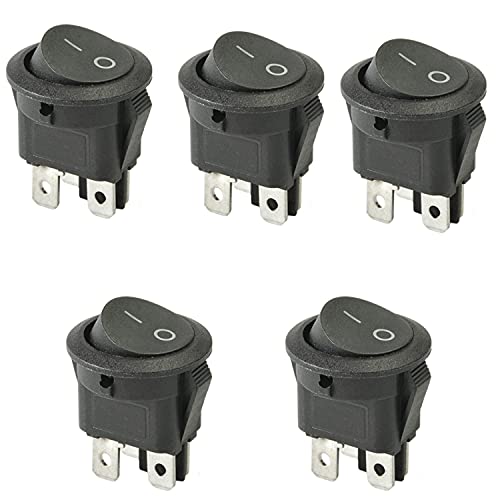 5Pcs 2 Position 4 Pin Black 250V/6A 125V/10A