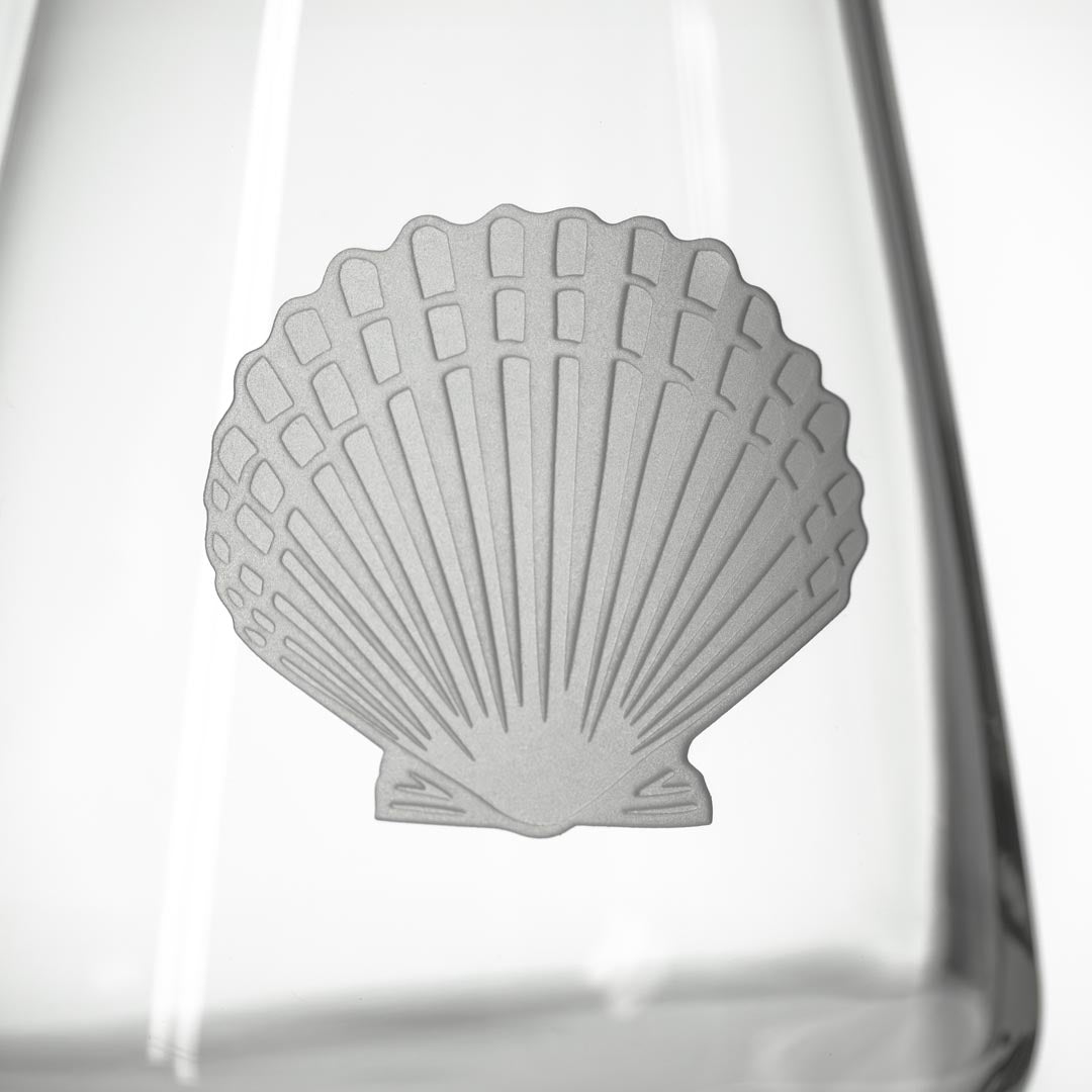 18oz Scallop Shell Stemless Wine Tumbler Glasses - Set of 12 | Perfect for Beach Parties, Wedding Favors & Outdoor Entertaining