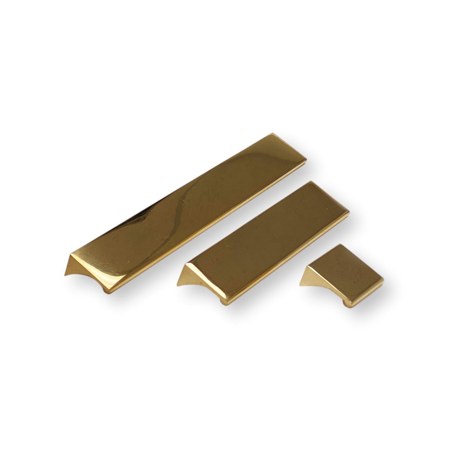 Vintage Polished Unlacquered Brass Graham Tab Drawer Pull - Cabinet Hardware for Kitchen, Bathroom & Furniture (Set of 10) - Perfect for Modern Farmhouse, Industrial & Traditional Home Decor