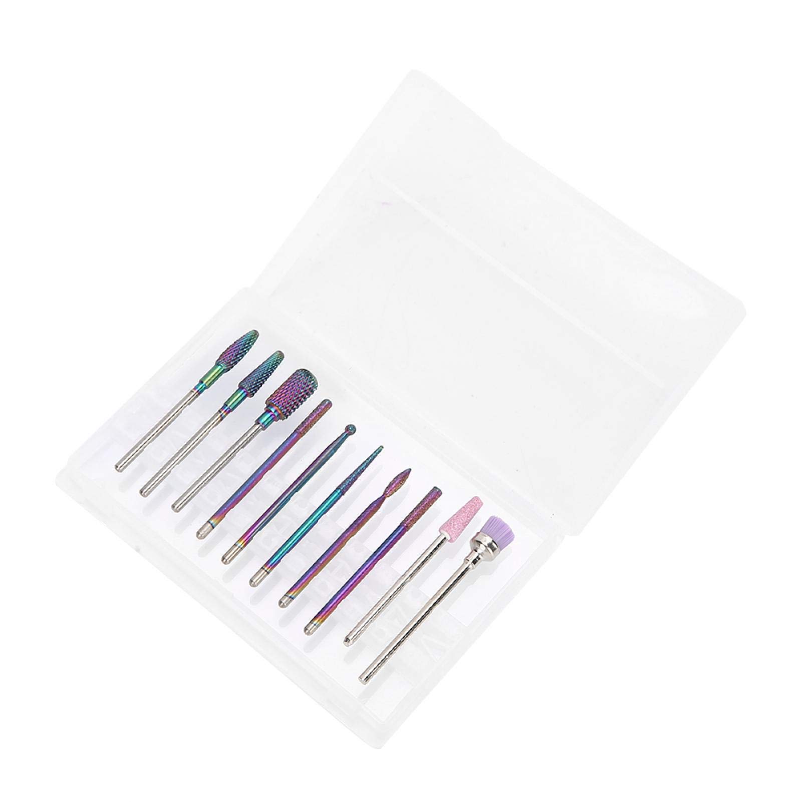 Professional Nail Drill Bits Set - 10PCS Different Grits for Manicure & Pedicure - Easy to Use with Individual Packaging - Perfect for Home Salon, Beauty Shop & DIY Nail Care - Great Gift for Nail Lovers