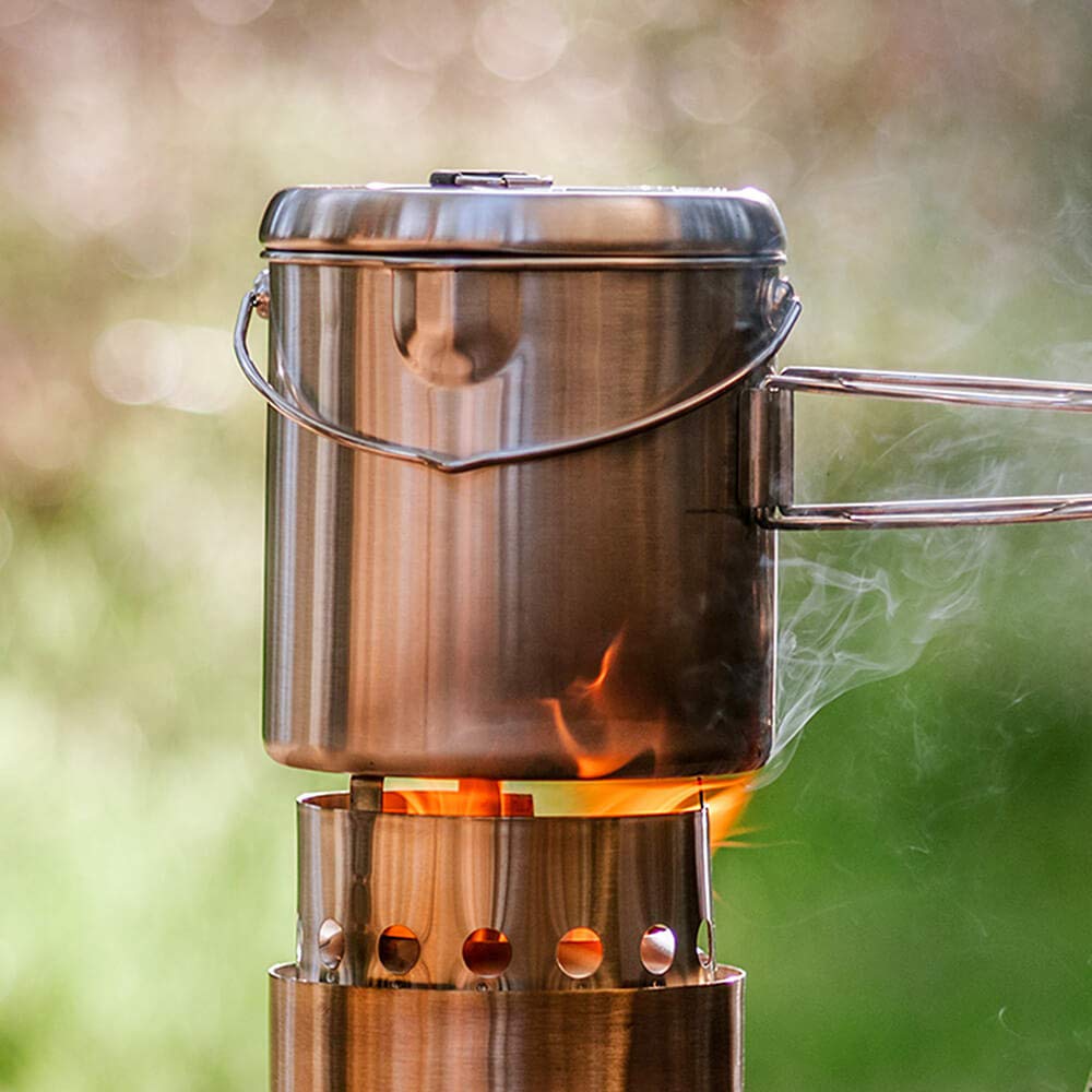Solo Stove Pot 1800 - Stainless Steel Camping Cookware Set for Backpacking, Survival & Outdoor Adventures | Lightweight Cooking Equipment for Camping, Hiking & Campfire Meals
