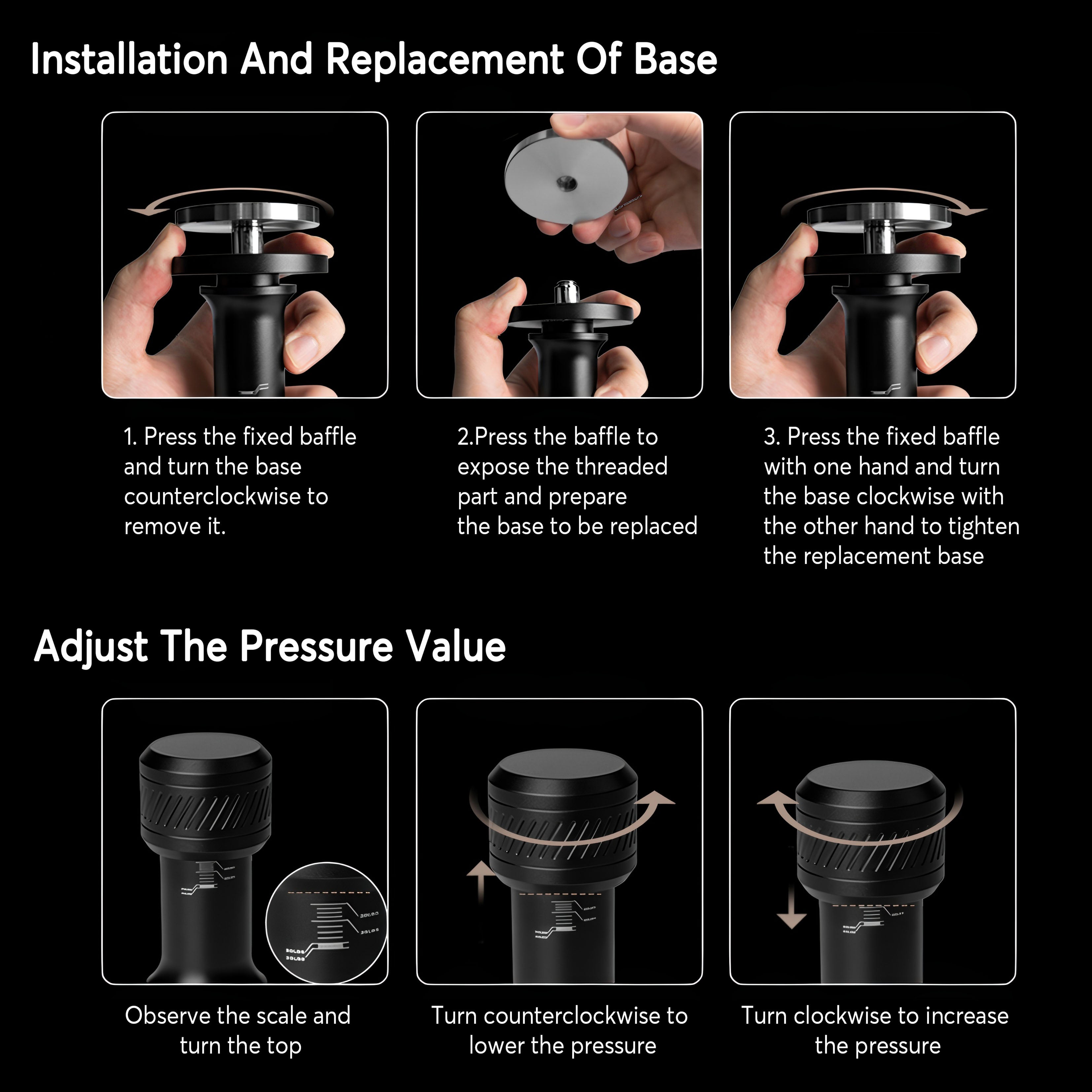 Premium Thor Adjustable Pressure Coffee Tamper - 58mm Stainless Steel Espresso Tamping Tool with Ergonomic Handle for Baristas & Home Brewing - Perfect for Espresso Machines & Coffee Shops