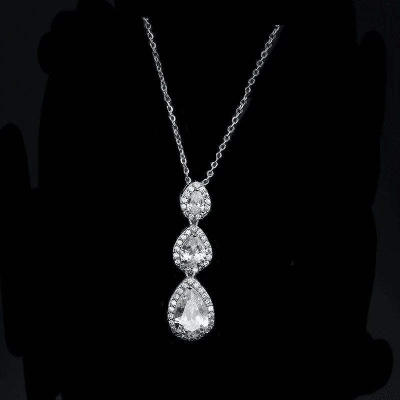 Elegant Crystal Drop Necklace for Women - Perfect Bridal Jewelry & Wedding Accessories - Ideal for Weddings, Anniversaries, and Special Occasions