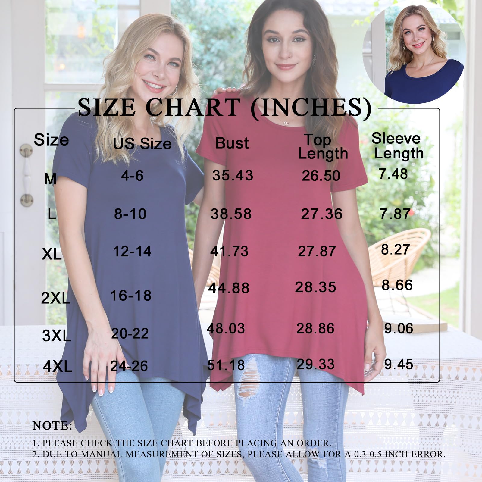 POPYOUNG Women's 2025 Summer Short Sleeve Tunic Top - Casual Swing Blouse Shirt for Beach, Vacation & Everyday Wear